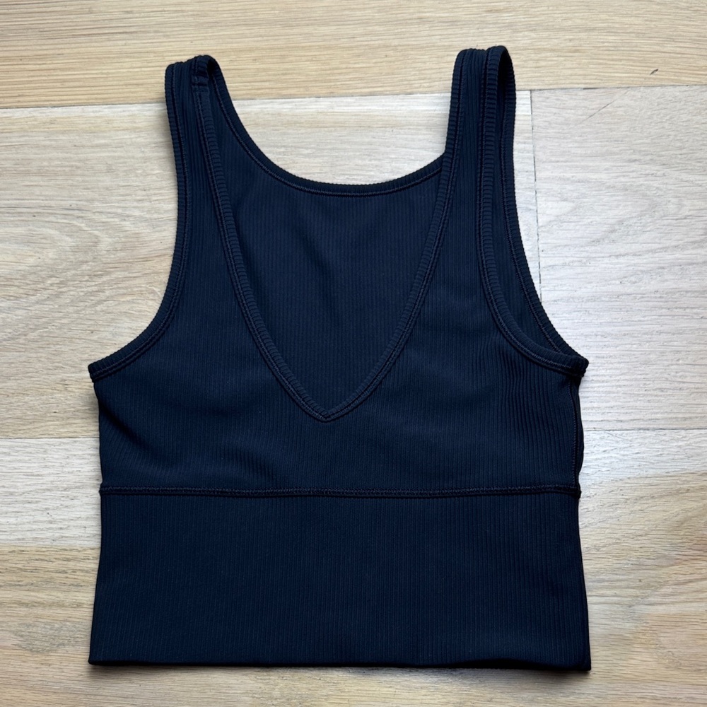 Lululemon Athletica Black Ribbed Crop Top